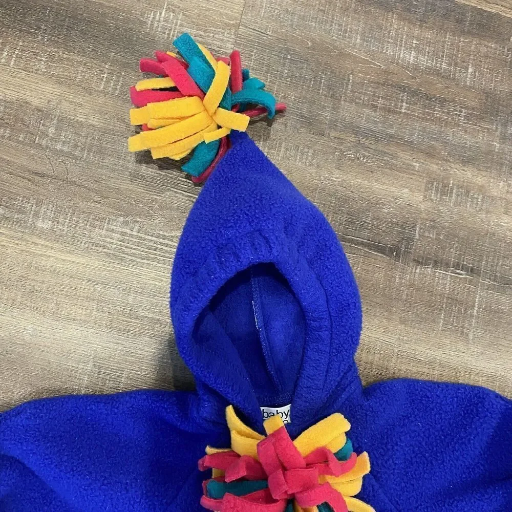 Vintage Baby‎ Mac Moore Fleece Hooded Bunting Tassel Color Block Size 3 Mo USA